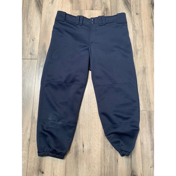 Mizuno Softball Women’s Large Navy Double Knit Elastic Bottom Pants - Picture 1 of 6